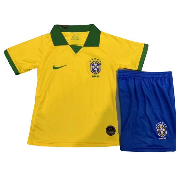 Brazil 2019 World Cup Home Children Soccer Kit (Shirt + Shorts)